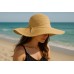 Wide Brim Braded Paper Straw Hat w/ Frill - Natural - HT-ST255NT
